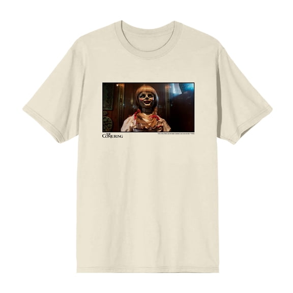 The Conjuring Annabelle Screenshot Men's Natural Crew Neck Short Sleeve Tee-3XL