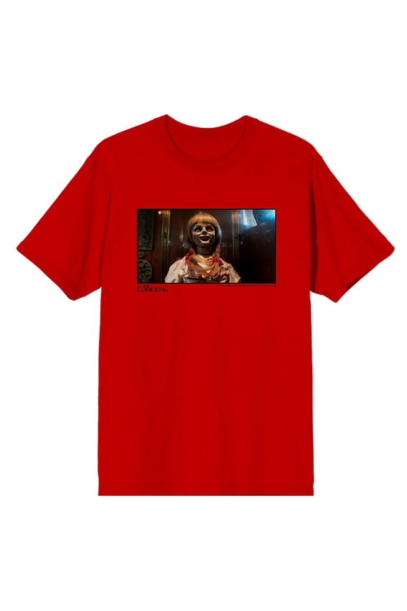 The Conjuring Annabelle Screenshot Men's Red Crew Neck Short Sleeve Tee-3XL