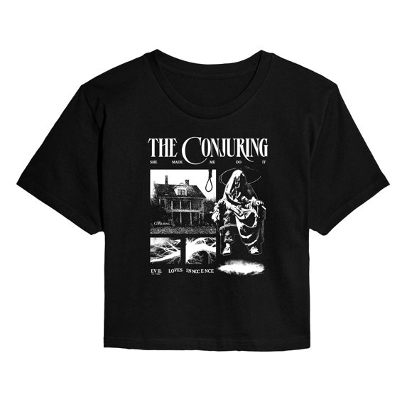 The Conjuring - Conjuring Zine - Juniors Cropped Short Sleeve Graphic T-Shirt