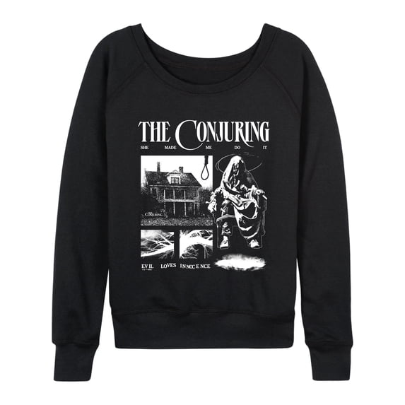 The Conjuring - Conjuring Zine Lightweight French Terry Wide Neck Long Sleeve Graphic Shirt