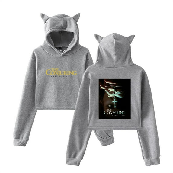 The Conjuring Last Rites Short Hoodies Casual Pullovers Funny Cat Ear Sweatshirts