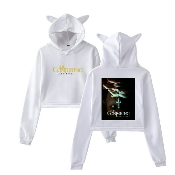 The Conjuring Last Rites Short Hoodies Casual Pullovers Funny Cat Ear Sweatshirts