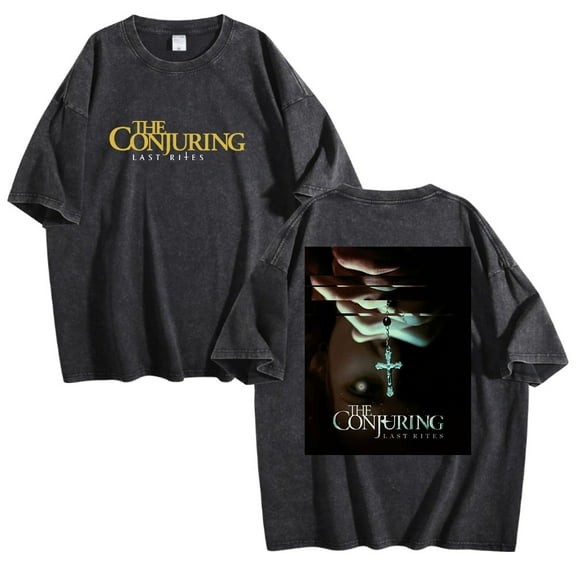 The Conjuring Last Rites Washed Cotton Tshirt Tv Show Short Sleeve Vintage Tee Shirt