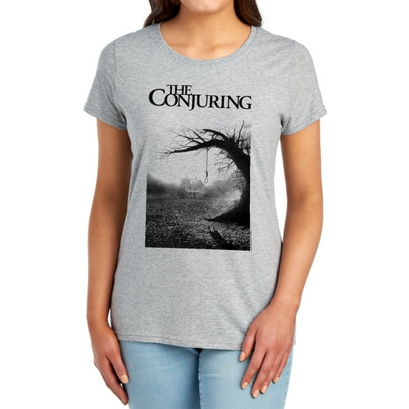 The Conjuring Poster Women's T Shirt, Athletic Heather, Medium
