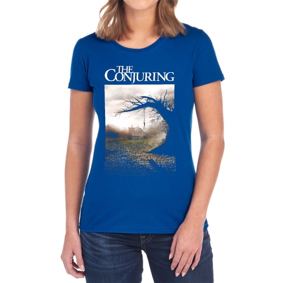 The Conjuring Poster Women's T Shirt, Royal, 2X-Large