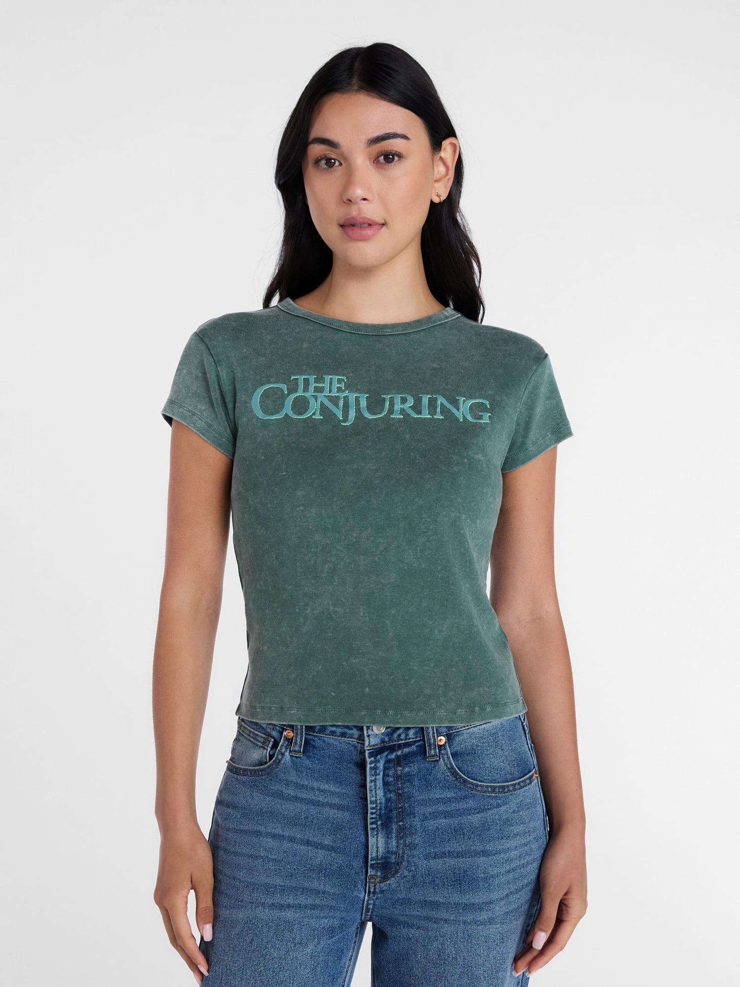 The Conjuring Women’s Halloween Graphic Print Baby Tee, Sizes XXS–XXL
