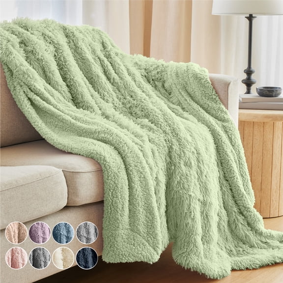 The Connecticut Home Company Throw Blanket for Sofa Couch Chair, Sage, 65x50