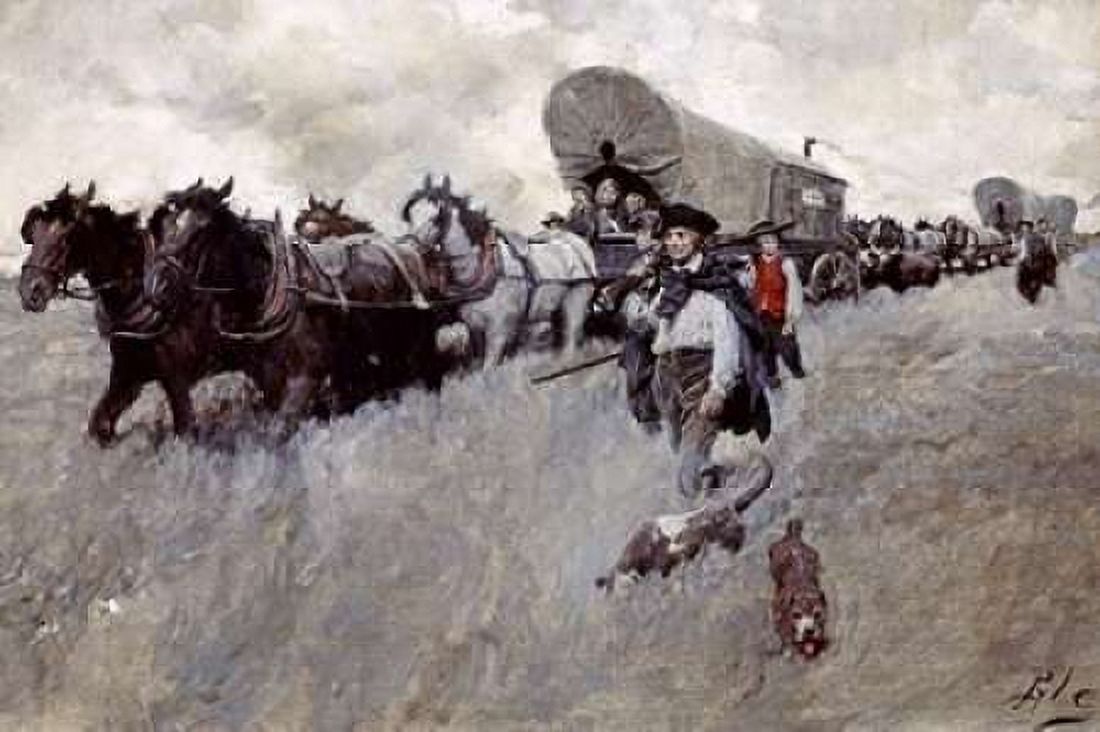 The Connecticut Settlers Entering The Western Reserve Poster Print by  Howard Pyle  (12 x 18) - image 1 of 1