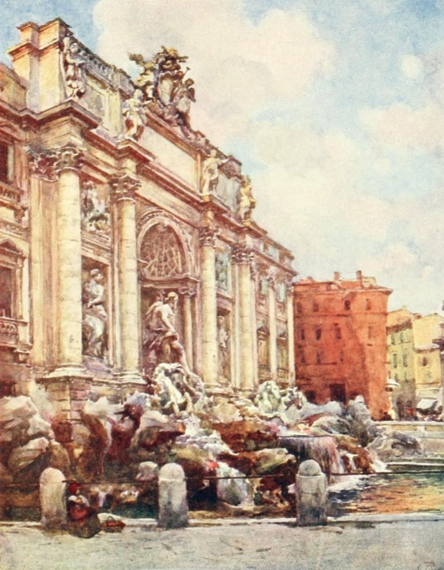 The Connoisseur 12 1905 Rome Trevi fountain Canvas Art - Alberto Pisa (18 x 24)
