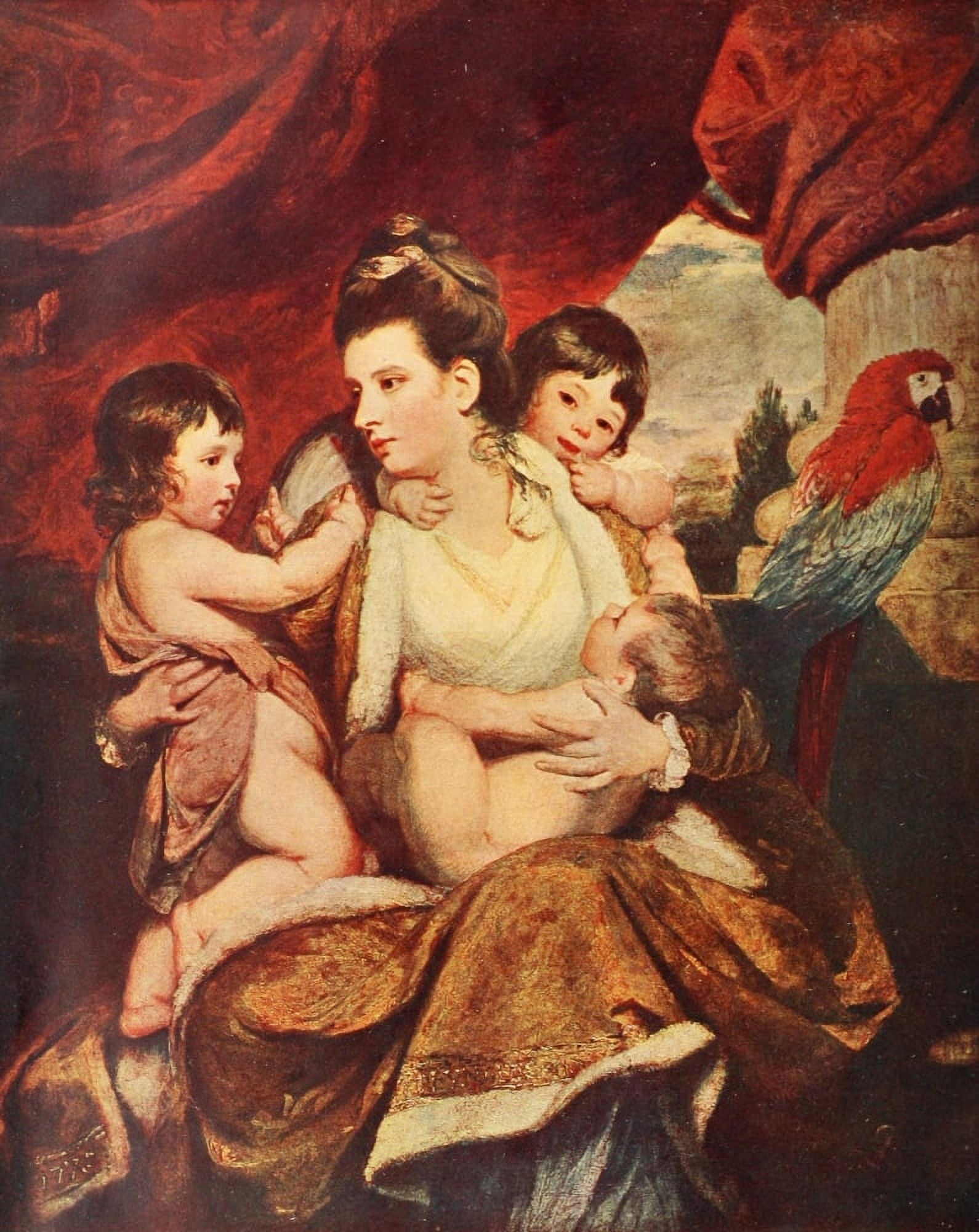 The Connoisseur 18 1907 Lady Cockburn & her children Canvas Art - Joshua Reynolds (18 x 24)