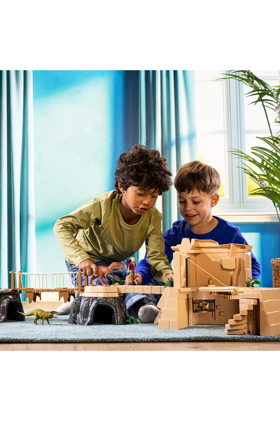 Dinosaurs - 169PC Conquest of The Dino Temple Mega Set - With 2 Dinosaur Figurines, Adventure Man Action Figure and Modular Play Structure - Dino Toys for Boys, Girls - Kids Ages 5+ | 42656