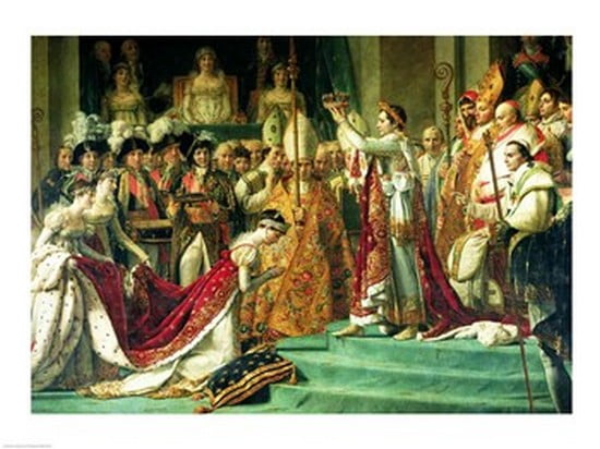 The Consecration of the Emperor Napoleon and the Coronation of the Empress Josephine Canvas Art - Jacques-Louis David (24 x 18)