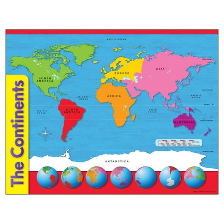 Trend EnterprisesThe Continents Learning Chart 17"W x 22"H (T-38098)