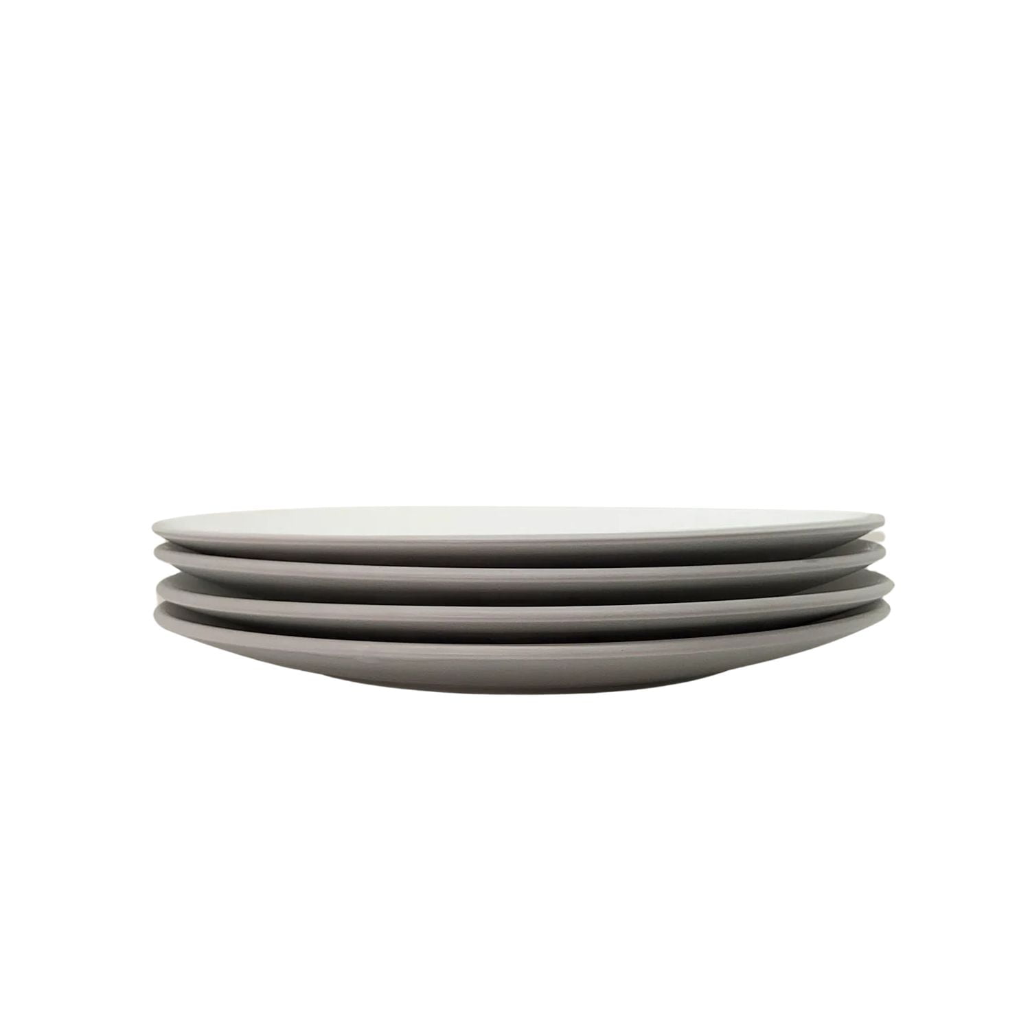 White Ceramic Microwave-Safe Dinner Plate Set of 4
