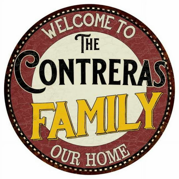 The Contreras Family 12" Round Metal Sign Kitchen Game Room Décor 200120038300