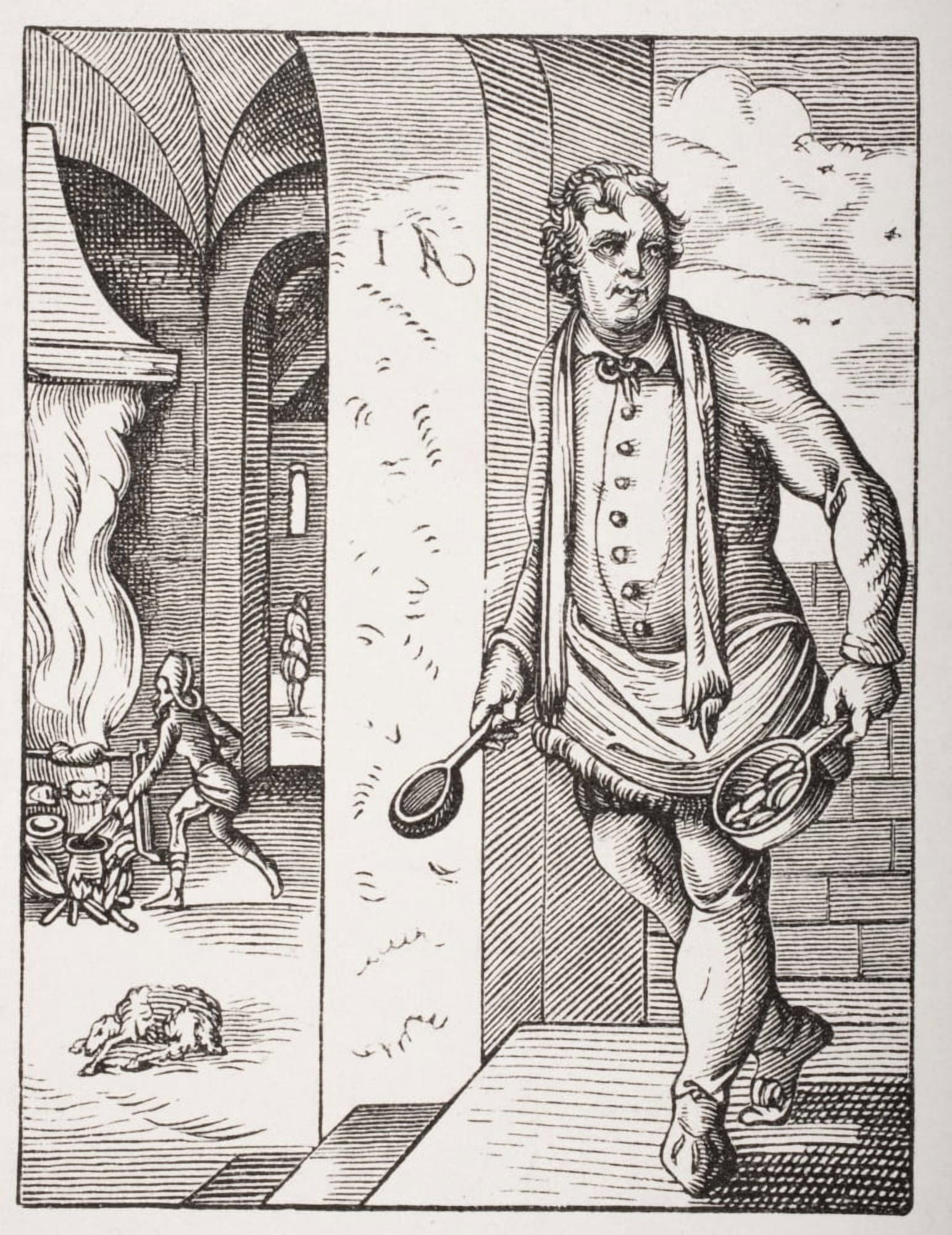 The Cook 19Th Century Reproduction Of 16Th Century Engraving By Jost Amman Canvas Art - Ken Welsh  Design Pics (26 x 34)