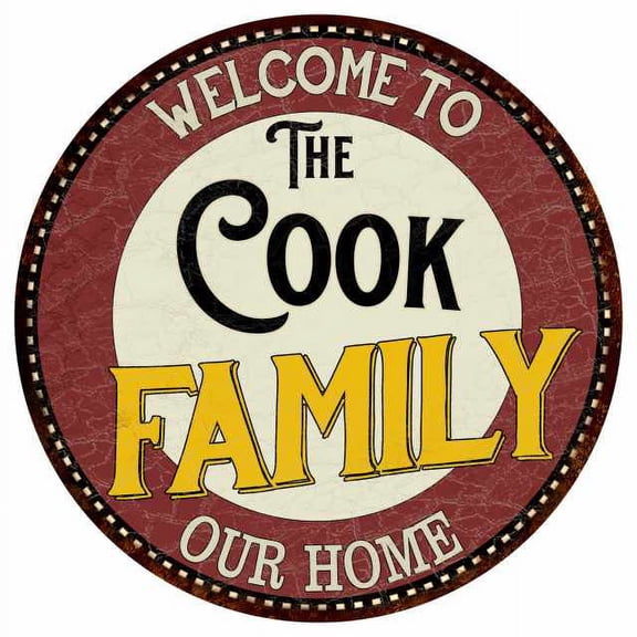 The Cook Family 12" Round Metal Sign Kitchen Game Room Dcor 200120038061