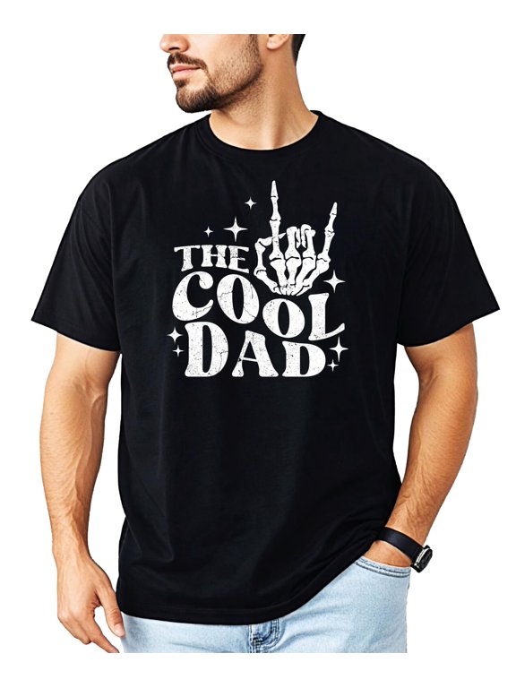 The Cool Dad Shirt for Men Cool Skeleton Hand Alternative Dad Tee Black Shirt Adult Medium