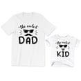 thumbnail image 1 of The Coolest Dad Men's T-Shirt Sunglasses Mustache Pacifier Graphic Tee The Coolest Kid Toddler Shirt Baby, 1 of 3