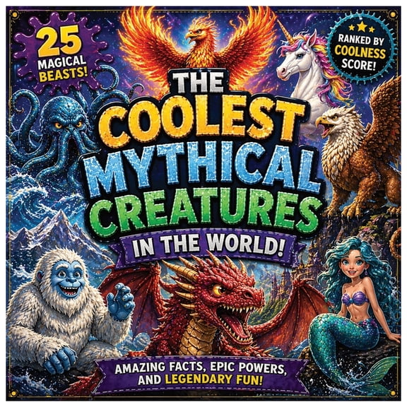 Top 25 The Coolest Mythical Creatures In The World!: Amazing Facts, Epics Powers and Legendary Fun 25 Magical Beasts Inside, (Paperback)