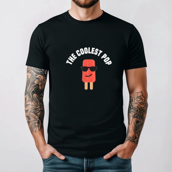 The Coolest Pop Funny Family Gift Bold Typography Vintage Humor Unisex T-Shirt, for men & women, up to size 5XL.