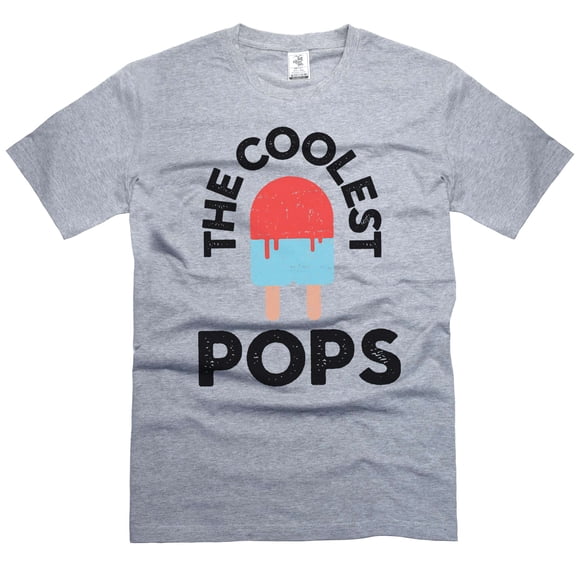 The Coolest Pops Shirt Father's Day Gifts Dad Birthday Tee Funny Shirt For Men (X-Large Grey)