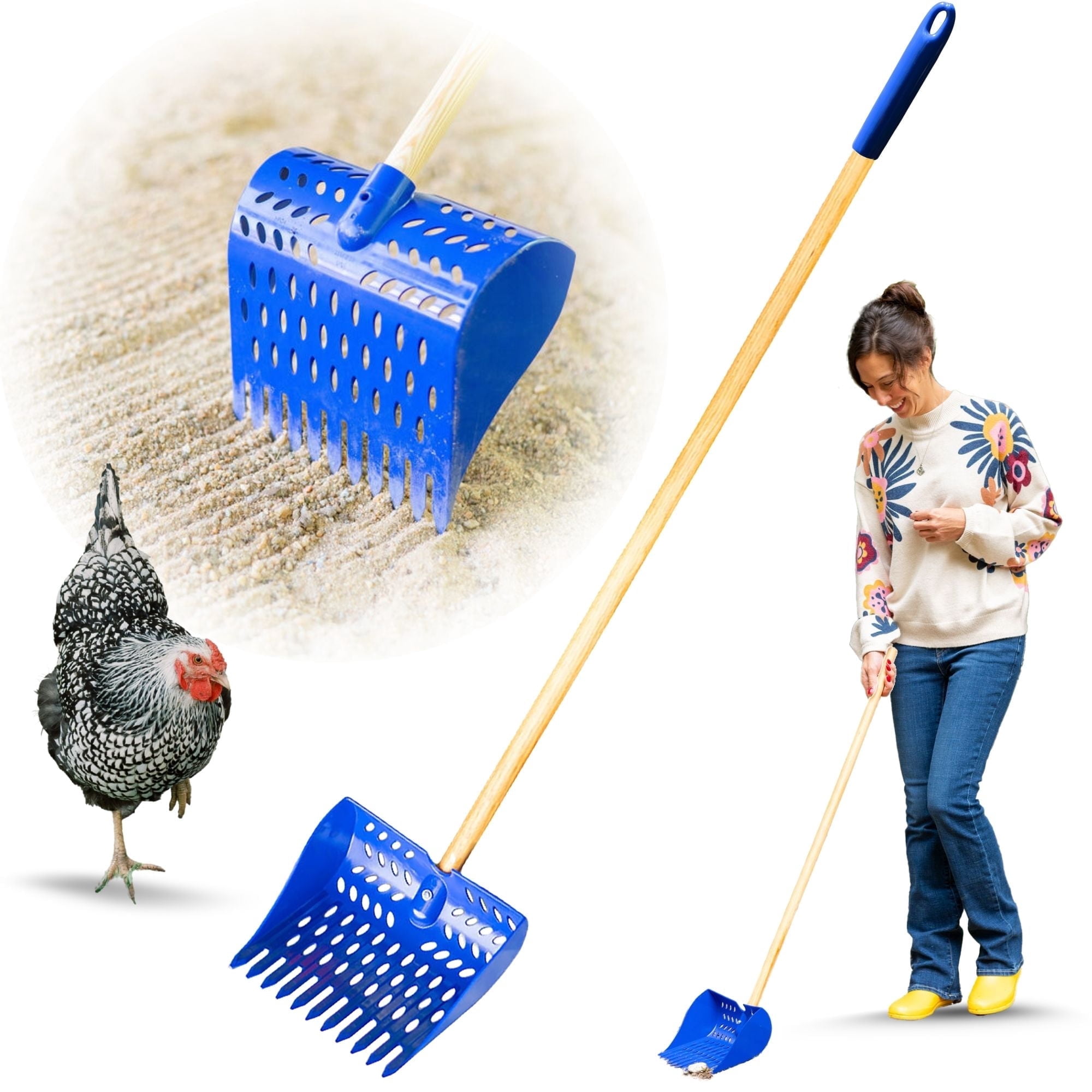 趣味・スポーツ・実用 DAC Coop Sweet Coop The Coop Scoop¬Æ 2-in-1 Chicken Poop Scooper Rake, Durable Sand
