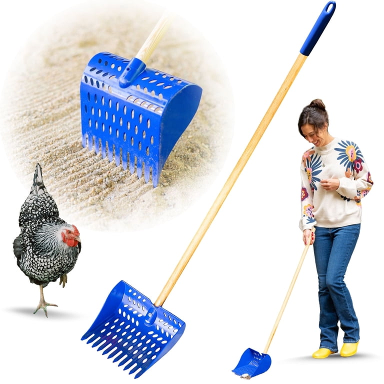 The Coop Scoop¬Æ 2-in-1 Chicken Poop Scooper Rake, Durable Sand