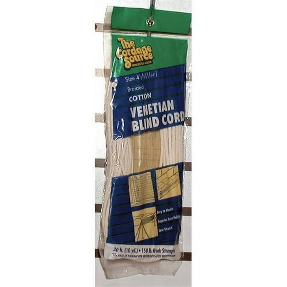 The Cordage Source 184011153 4022P 0.12 x 50 ft. Braided Nylon Rope, White