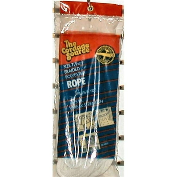The Cordage Source 184009157 2531P No. 5 x 100 ft. Braided Polyester Cord Rope