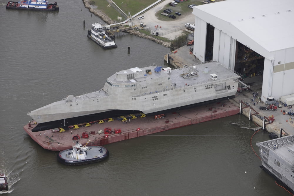 The Coronado littoral combat ship is rolled out at the assembly bay Canvas Art - Stocktrek Images (35 x 23)