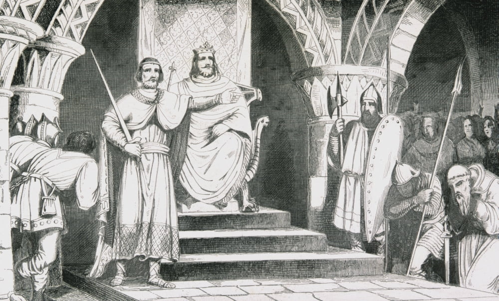 The Coronation Of Chilperic Ii 670 To 721 From Histoire De France By Colart Published Circa 1840 Canvas Art - Ken Welsh Design Pics (36 x 22)