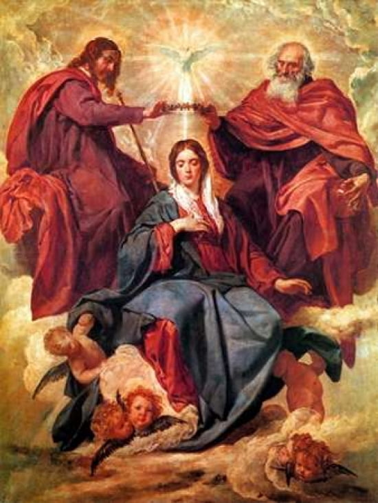 The Coronation Of The Virgin Canvas Art - Diego Velazquez (22 x 28)