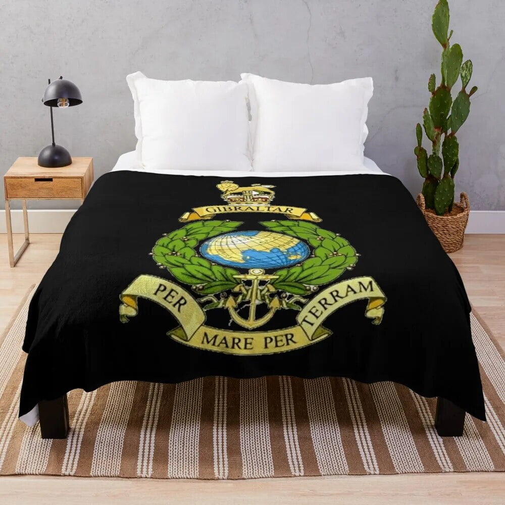The Corps of Royal Marines Logo Throw Blanket Sofa Blanket Shaggy