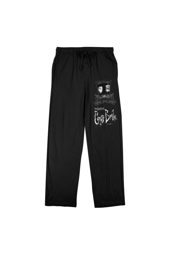 Corpse Bride sleep pant on Black Adult-Large
