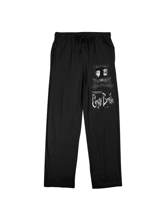 Corpse Bride sleep pant on Black Adult-Medium