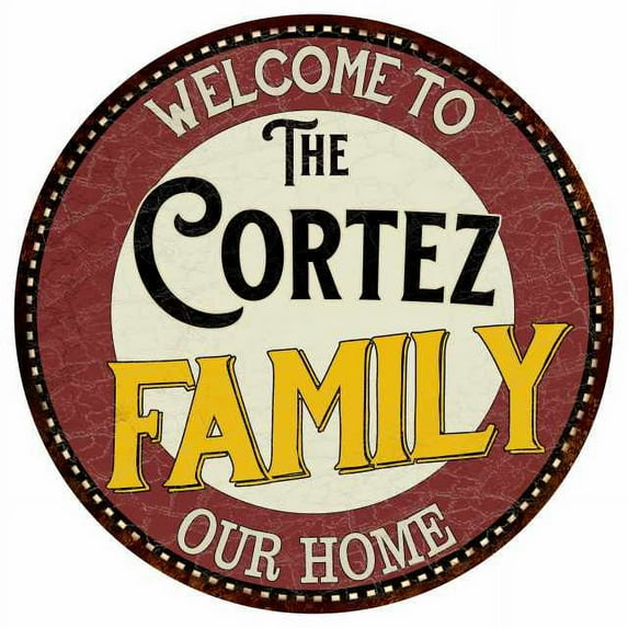 The Cortez Family 14" Round Metal Sign Kitchen Game Room Decor 100140038368