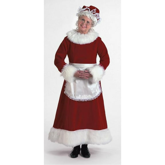 The Costume Center 6-Piece Burgundy Velvet Mrs Claus Most Valuable Helper at the North pole - Adult