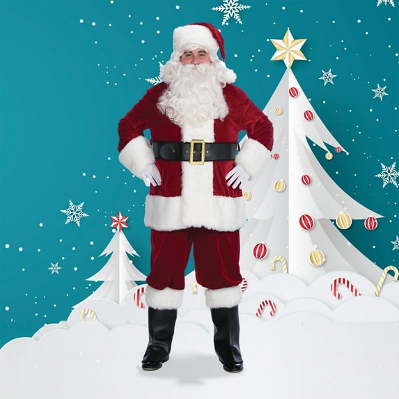 The Costume Center 7-Piece Red Velvet Christmas Santa Suit - Adult Size Large