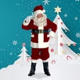 thumbnail image 1 of The Costume Center 7-piece Burgundy Deluxe Christmas Santa Suit with Pockets - Adult Size XXXL, 1 of 5