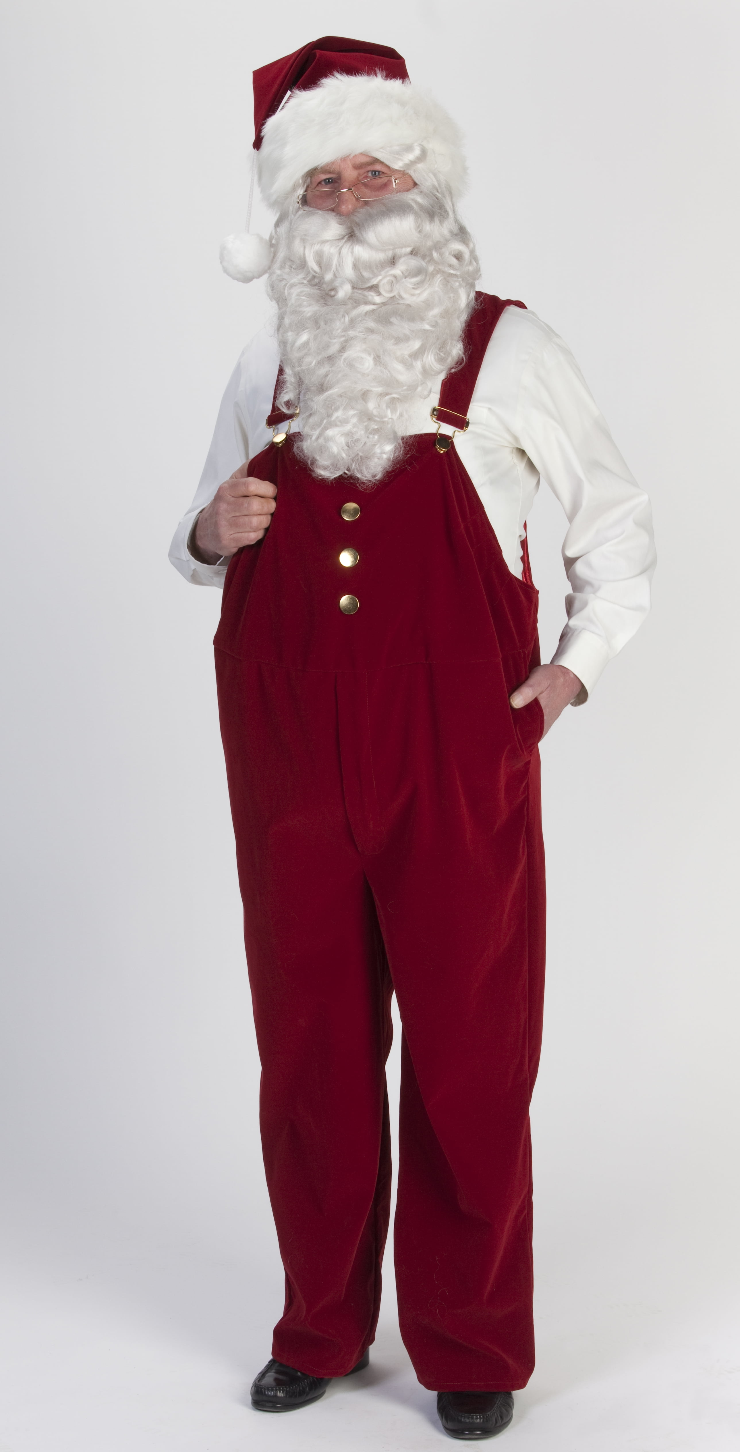 The Costume Center 7 piece Burgundy Velvet Overall Santa Claus Christmas Suit Adult Size XXXL