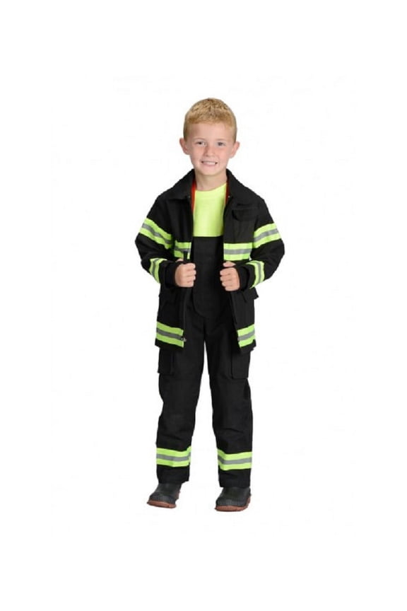 Black Firefighter Halloween Costume Size 2/3