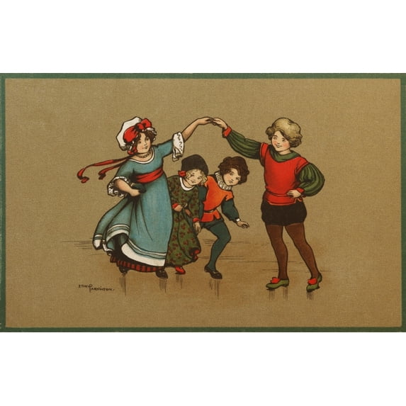The Costumed Dancers Poster Print By Mary Evanspeter & Dawn Cope Collection (36 X 24)