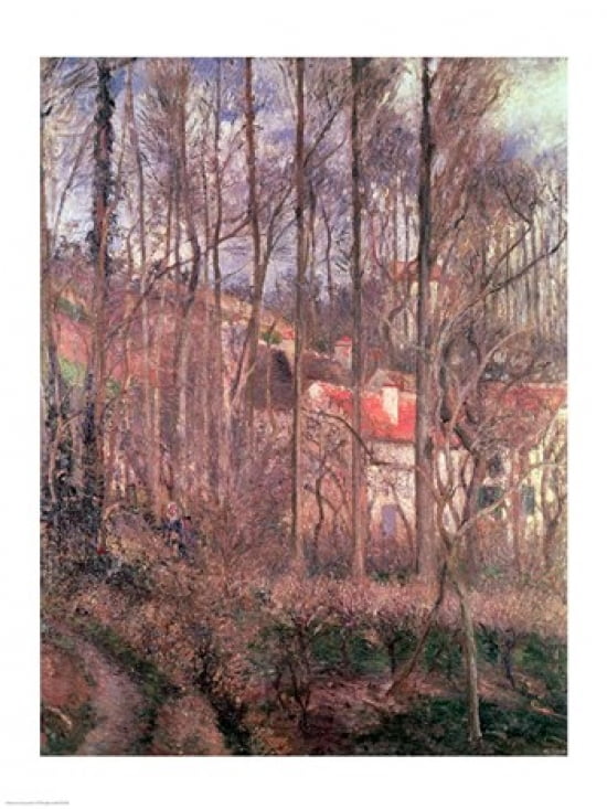 The Cote des Boeufs at LHermitage Pontoise 1877 Canvas Art - Camille Pissarro (18 x 24)