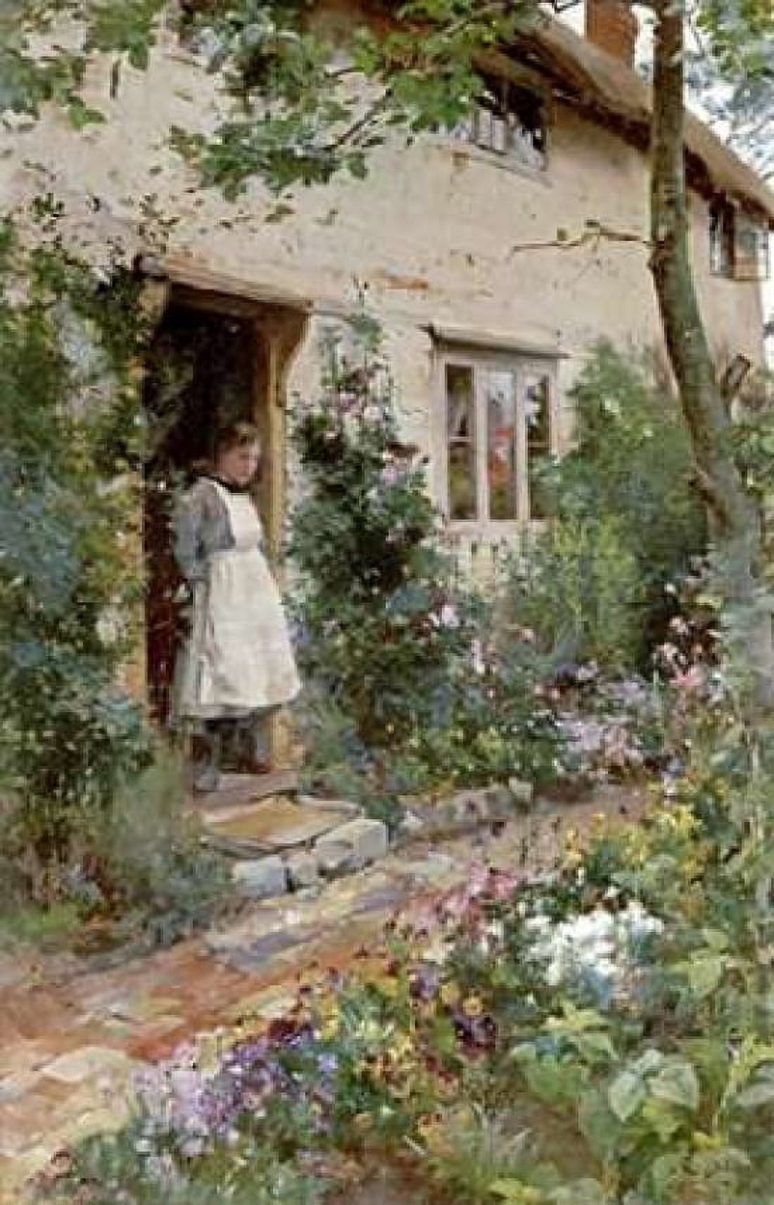 The Cottage Garden Canvas Art - Alfred Augustus Glendening (24 x 36)