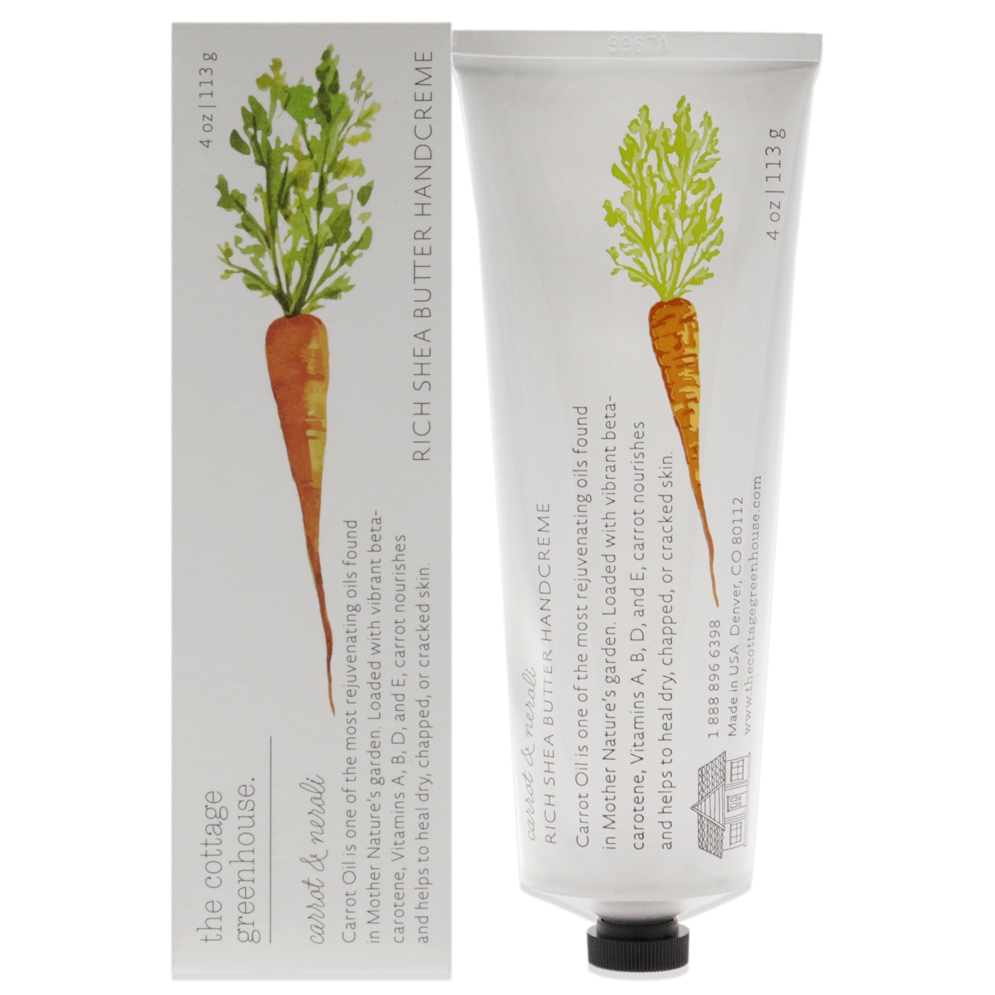 The Cottage Greenhouse Rich Shea Butter Handcreme - Carrot and Neroli 4 oz Cream