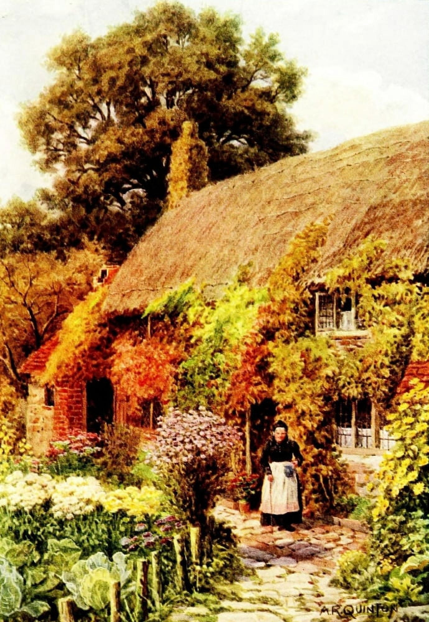 The Cottages & the Village Life of Rural England 1912 Henley Common nr Midhurst Sussex Canvas Art - Alfred Quinton (18 x 24)