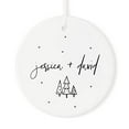 thumbnail image 1 of The Cotton & Canvas Co. Personalized Couple Names Porcelain Ceramic Christmas Ornament With Ribbon And Complimentary Gift Box, 1 of 4