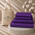 thumbnail image 1 of The Cotton Hub California-King Size Egyptian Cotton 4-Piece Sheet Set Fits 26-30 Inch Deep Pocket (Solid, Purple), 1 of 1
