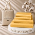thumbnail image 1 of The Cotton Hub Queen Size Egyptian Cotton 4-Piece Sheet Set Fits 14-18 Inch Deep Pocket (Solid, Gold), 1 of 1